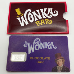 Golden Ticket Willy Wonka Bar 2.5 Gram Fine Silver Bar  Limited Ed. Mintage 2000