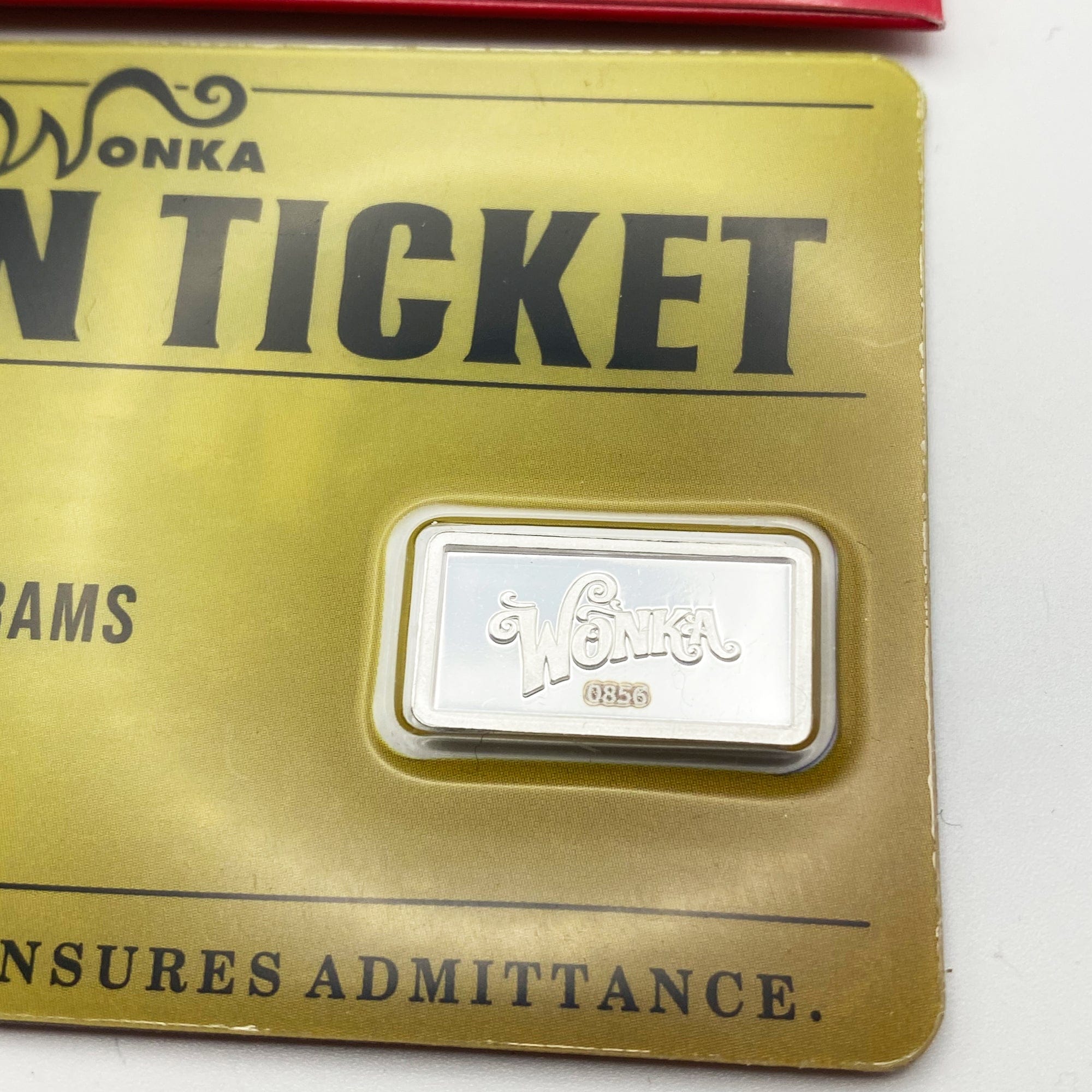 Golden Ticket Willy Wonka Bar 2.5 Gram Fine Silver Bar  Limited Ed. Mintage 2000