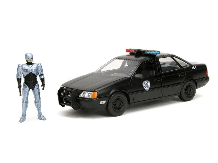 RoboCop Hollywood Rides 1:24 Scale 1986 Ford Taurus Police Car with RoboCop Figure by Jada Toys