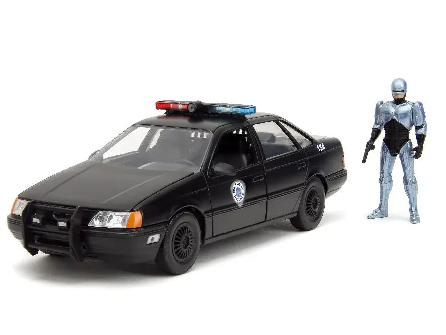 RoboCop Hollywood Rides 1:24 Scale 1986 Ford Taurus Police Car with RoboCop Figure by Jada Toys