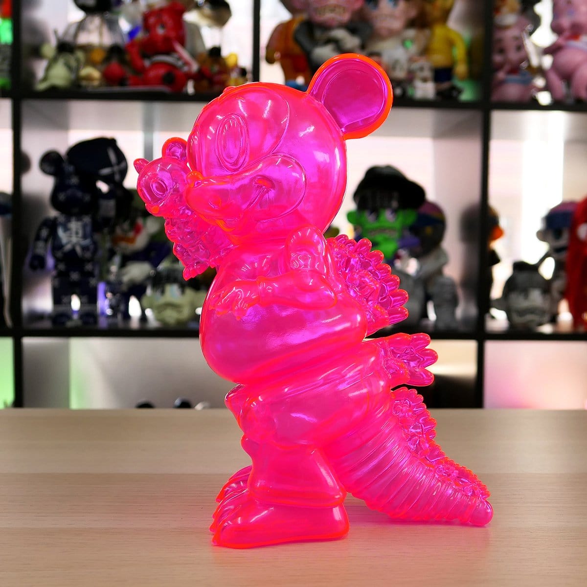 Mousezilla Clear Neon PK by Ron English Popaganda x Black Book Toy