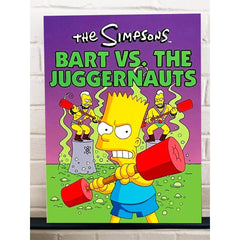 Bart vs The Juggernauts The Simpsons Gameboy Gallery Wrapped Canvas Wall Art 12x16