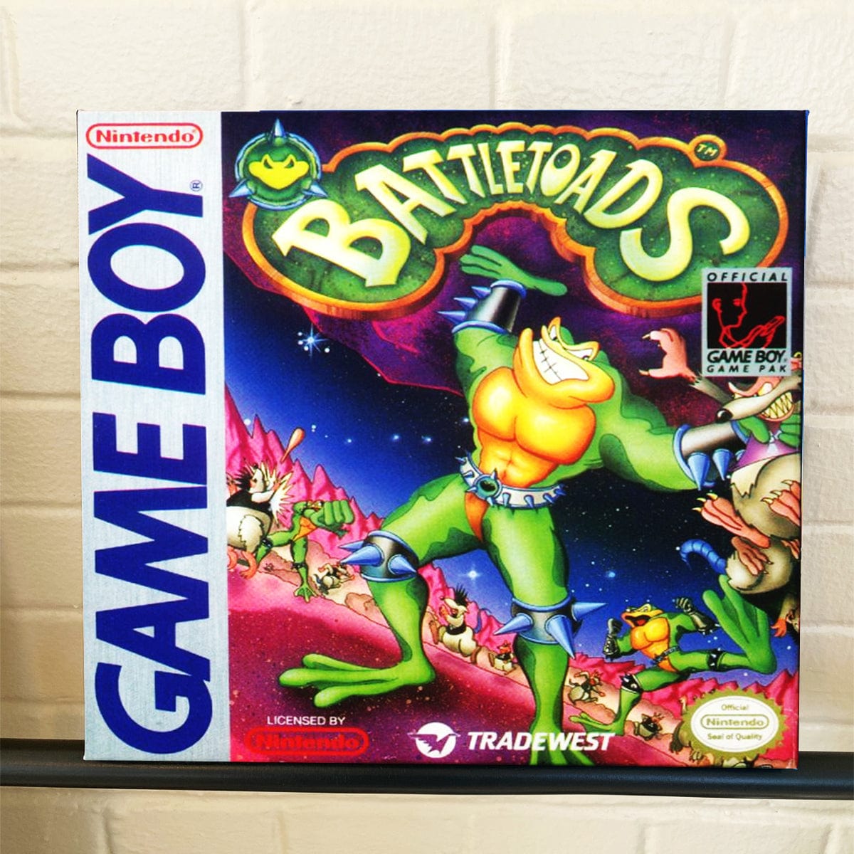 Battletoads Nintendo Gameboy Cover Gallery Wrapped Canvas 12x12