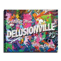 Greetings from Delusionville - Deluxe Hardcover Book by Ron English