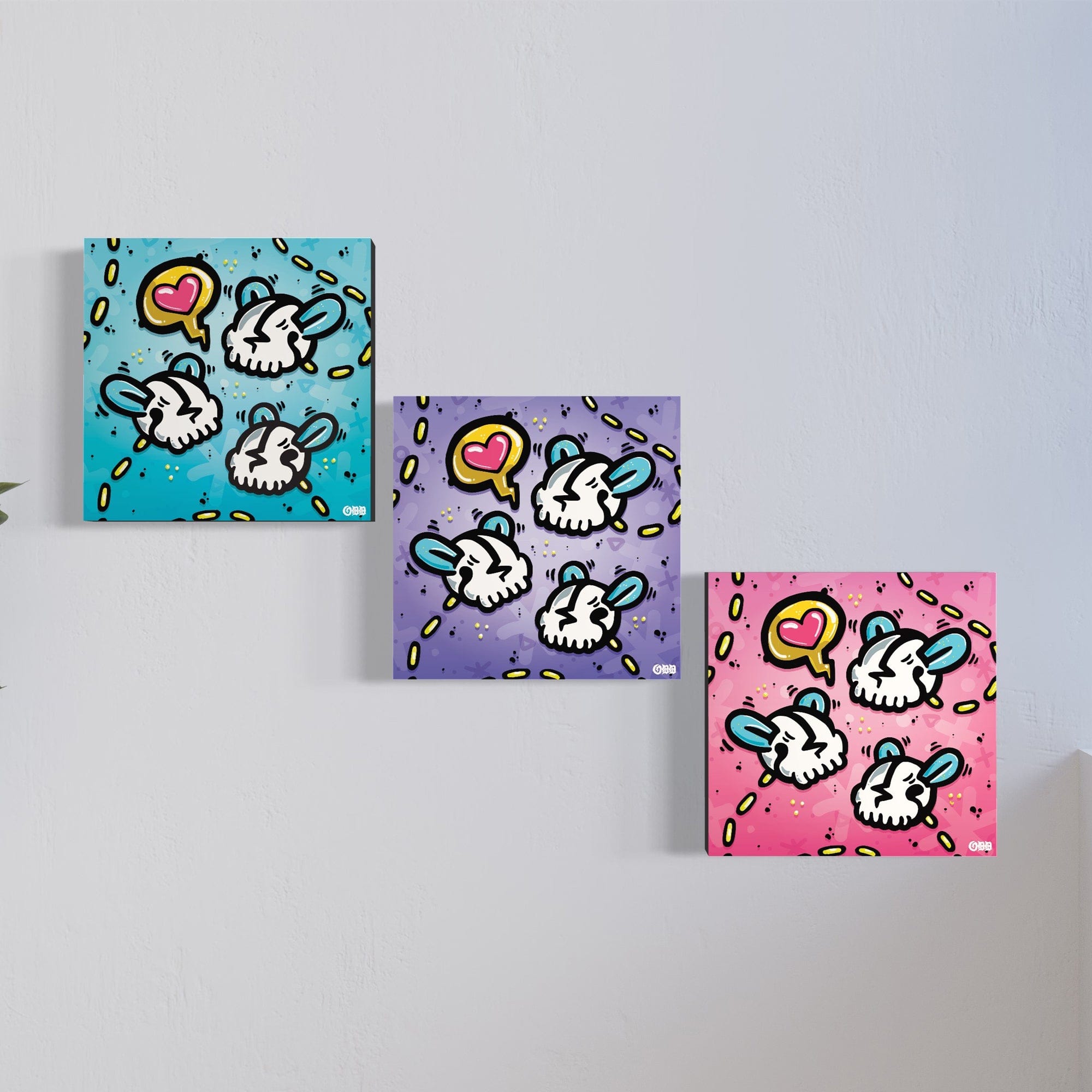 The Fooligans 'Complete Set' Limited Release 12x12 Single Canvas Prints by Oddgrass x IamRetro