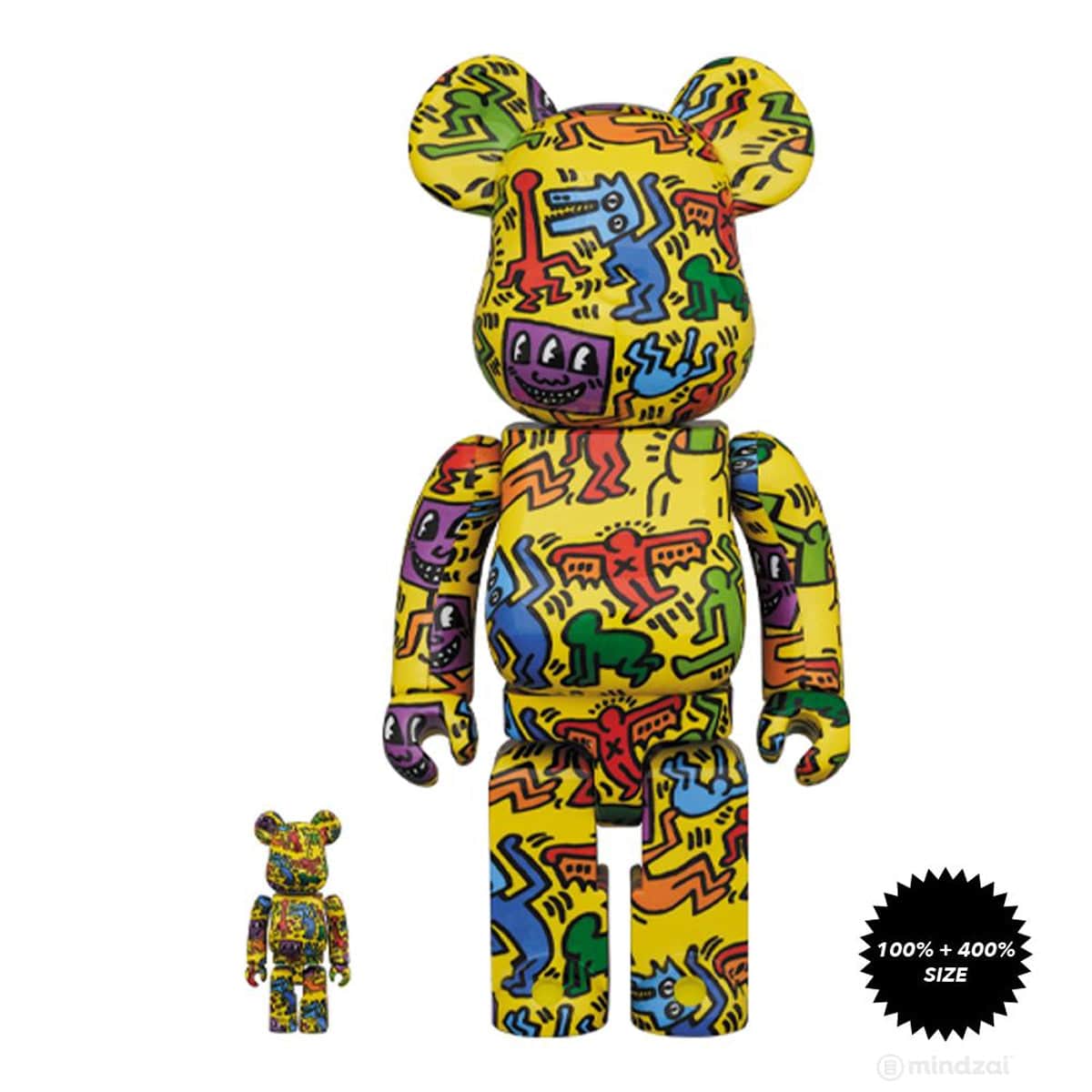 Keith Haring #5 Bearbrick 400% & 100% Combo by Medicom