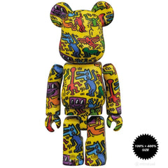 Keith Haring #5 Bearbrick 400% & 100% Combo by Medicom