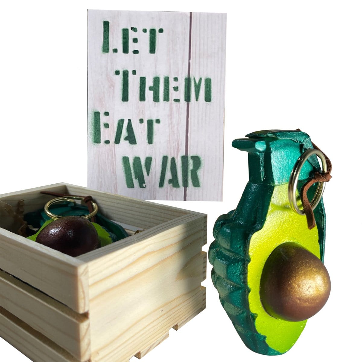 Let Them Eat War!! Avocado Grenade Resin Sculpture by JesseJFR