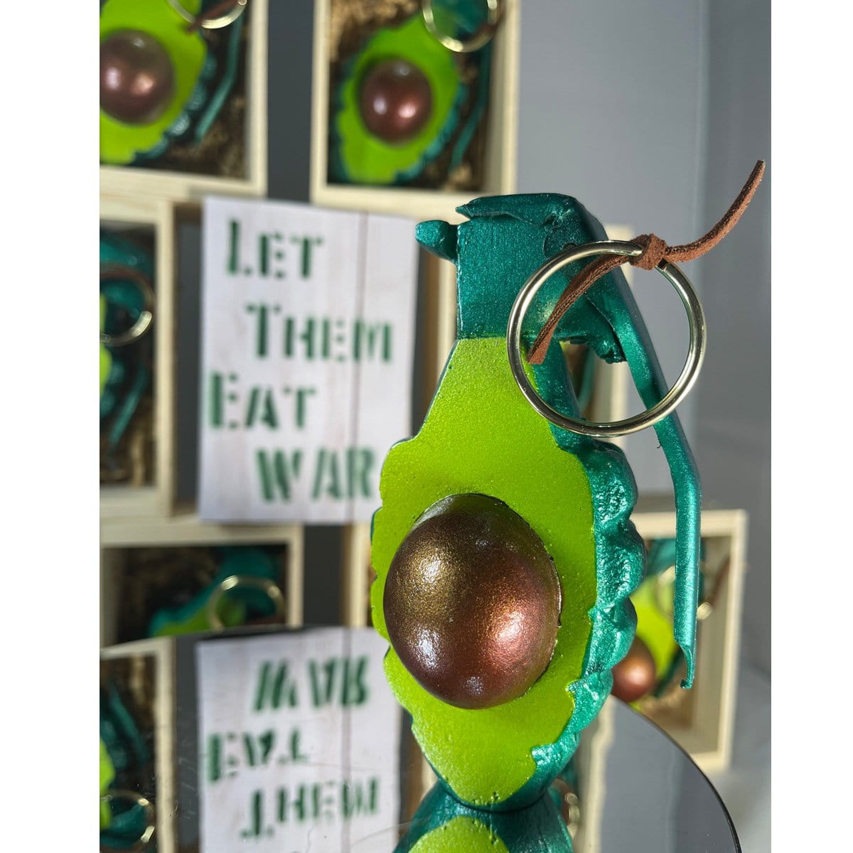 Let Them Eat War!! Avocado Grenade Resin Sculpture by JesseJFR