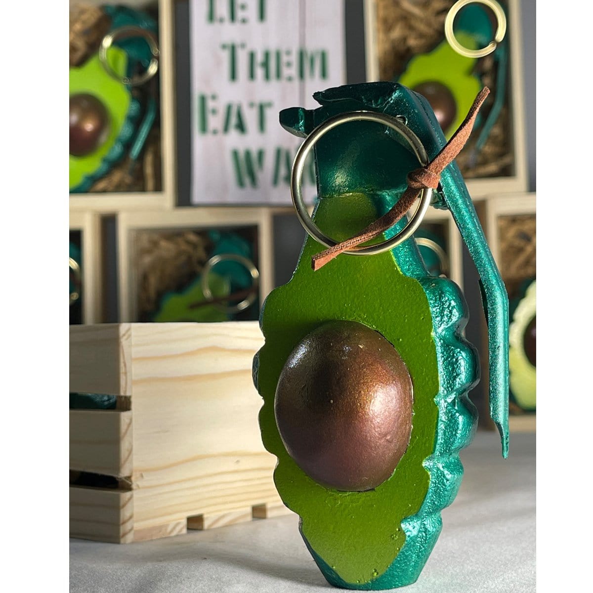 Let Them Eat War!! Avocado Grenade Resin Sculpture by JesseJFR