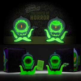 Kang & Kodos GID Mini Figure + GID Pin Set Simpsons Kidrobot IamRetro Exclusive