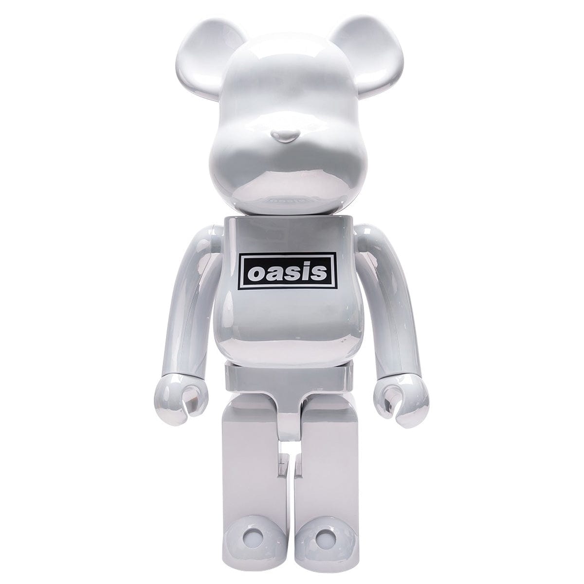Oasis Merchandising White Chrome 1000% Bearbrick by Medicom