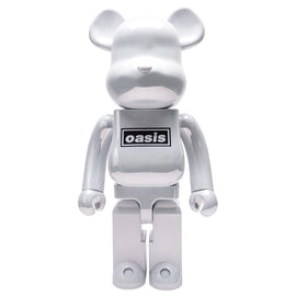 Oasis Merchandising White Chrome 1000% Bearbrick by Medicom