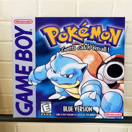 Pokemon Blue Nintendo Cover Art Gallery Wrapped Canvas 12x12