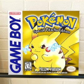 Pokemon Yellow Nintendo Cover Art Gallery Wrapped Canvas 12x12