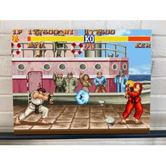 Ryu Vs Ken Street Fighter II Gallery Wrapped Canvas Print 12x16