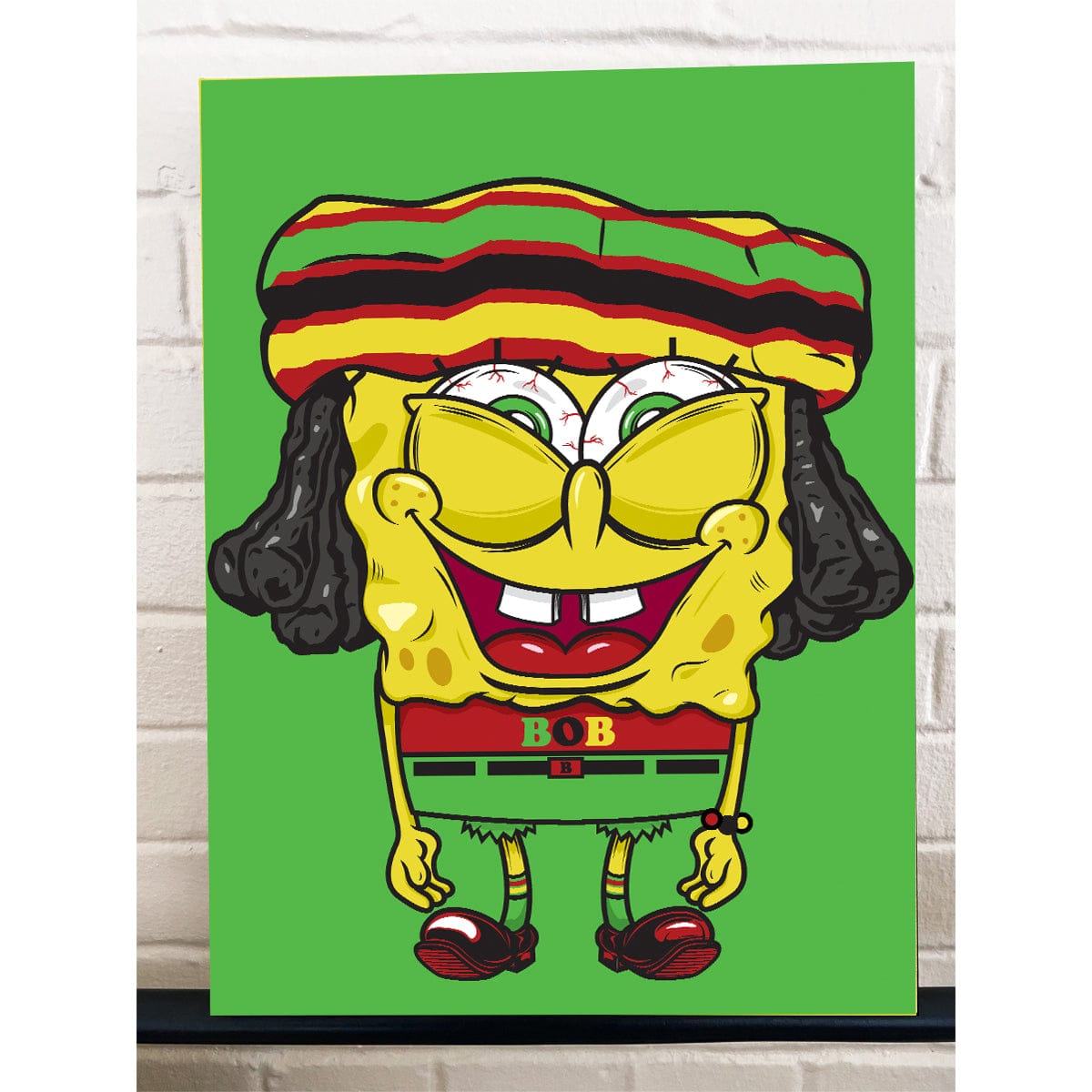 Sponge-Bob Marley Gallery Wrapped Canvas Print 12x16