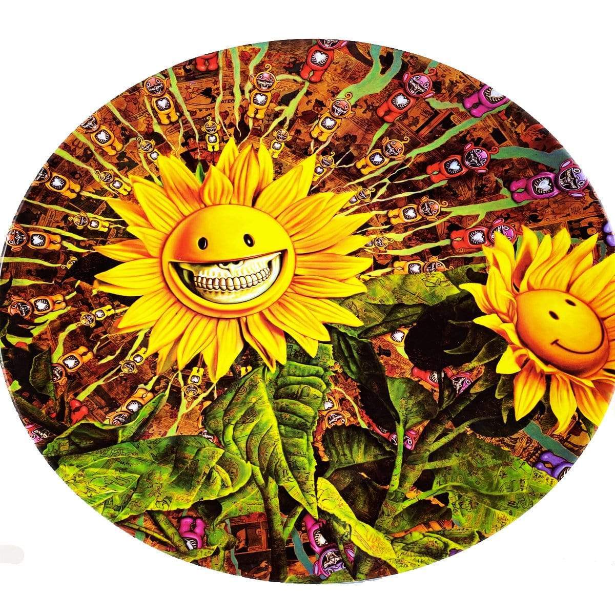 Sunflower Grin Large Art Plate by Ron English Popaganda