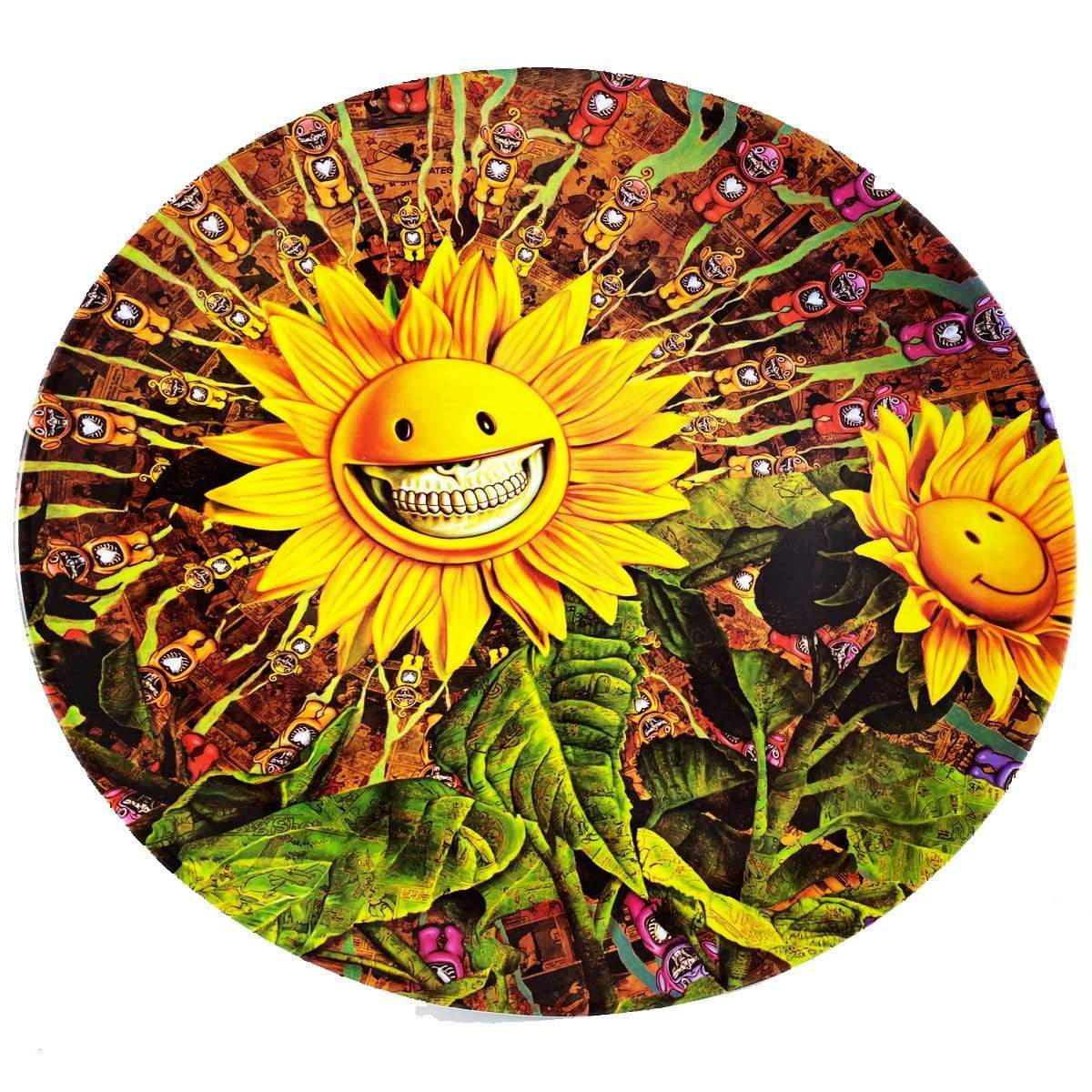 Sunflower Grin Large Art Plate by Ron English Popaganda