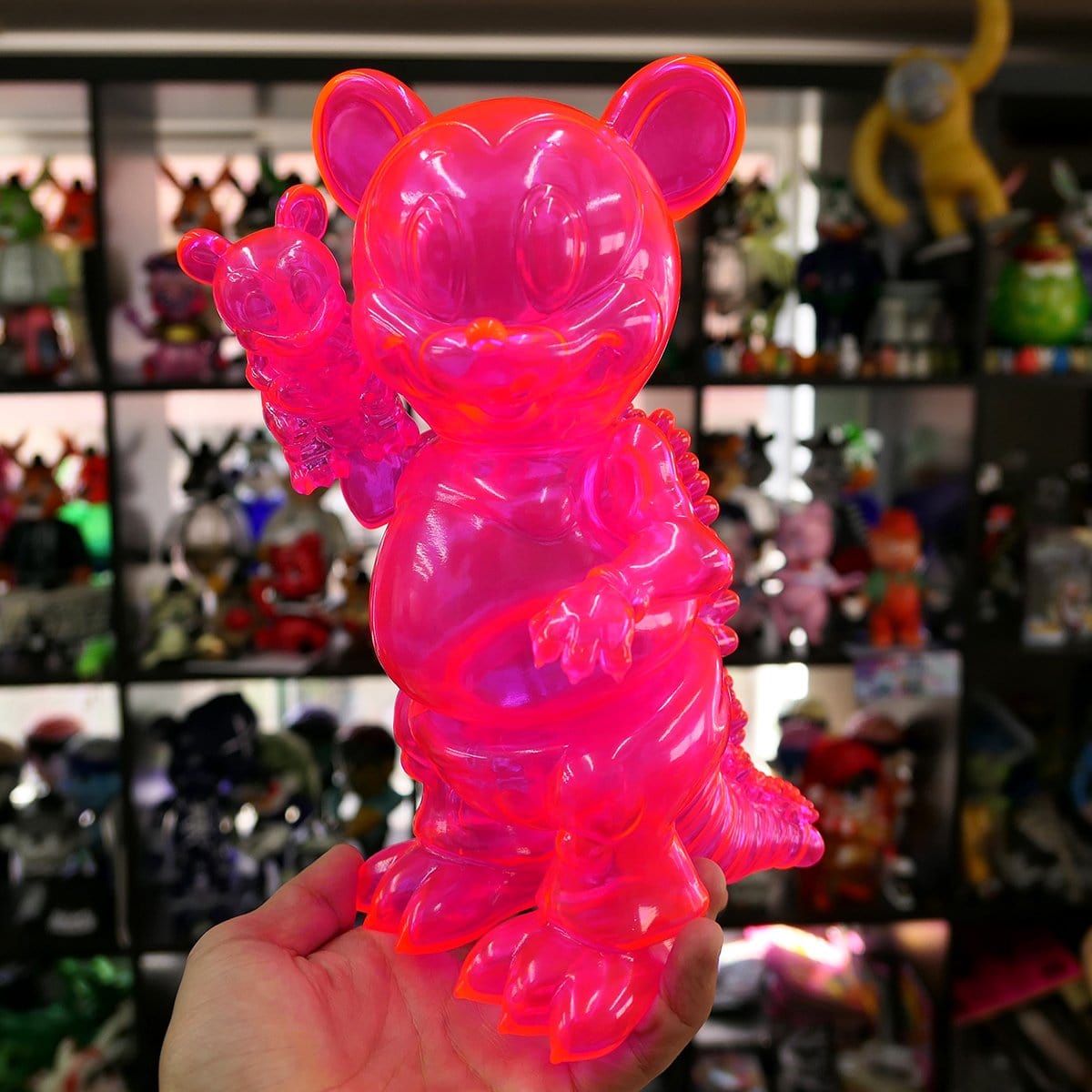 Mousezilla Clear Neon PK by Ron English Popaganda x Black Book Toy