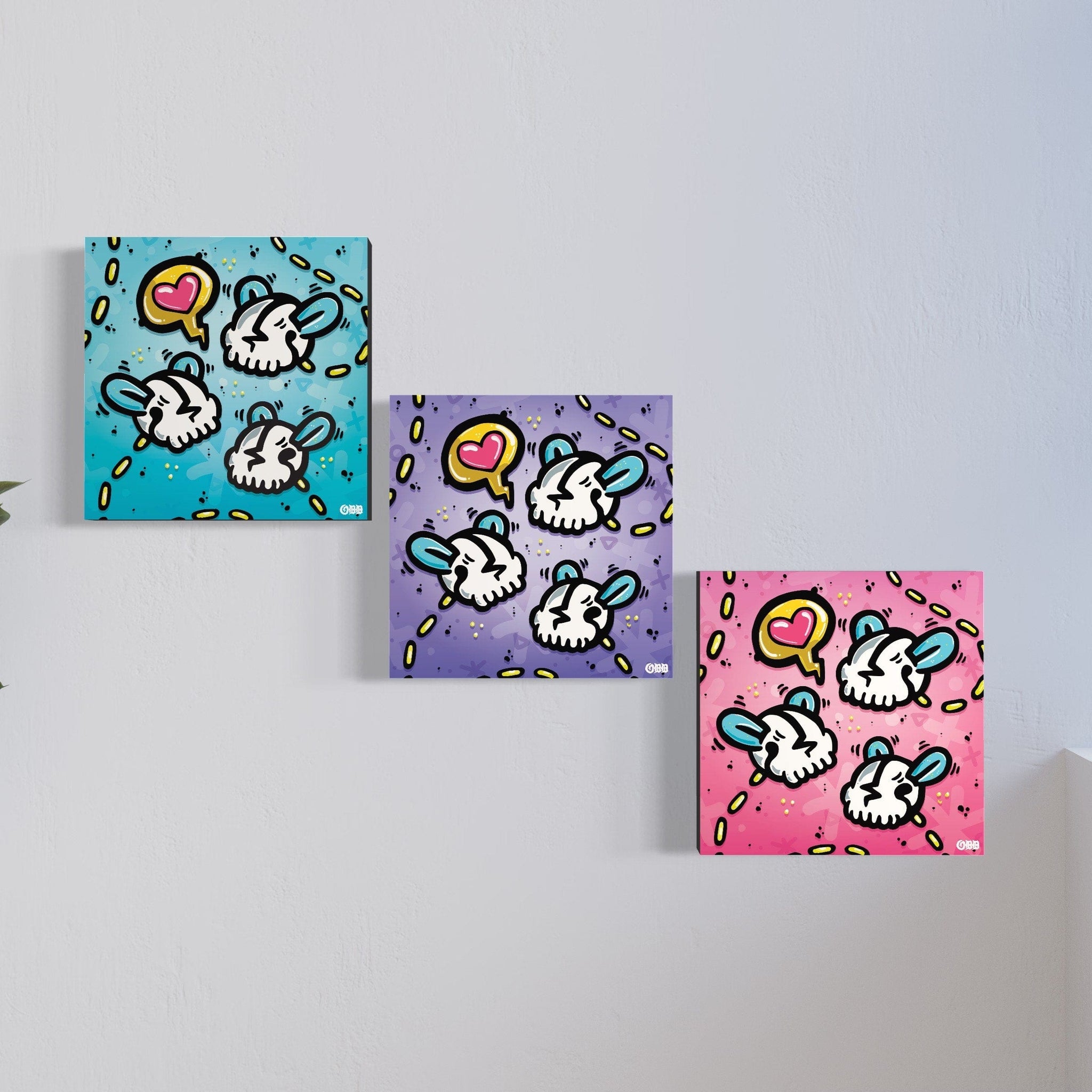 The Fooligans 'Pink' Limited Release 12x12 Single Canvas Print by Oddgrass x IamRetro