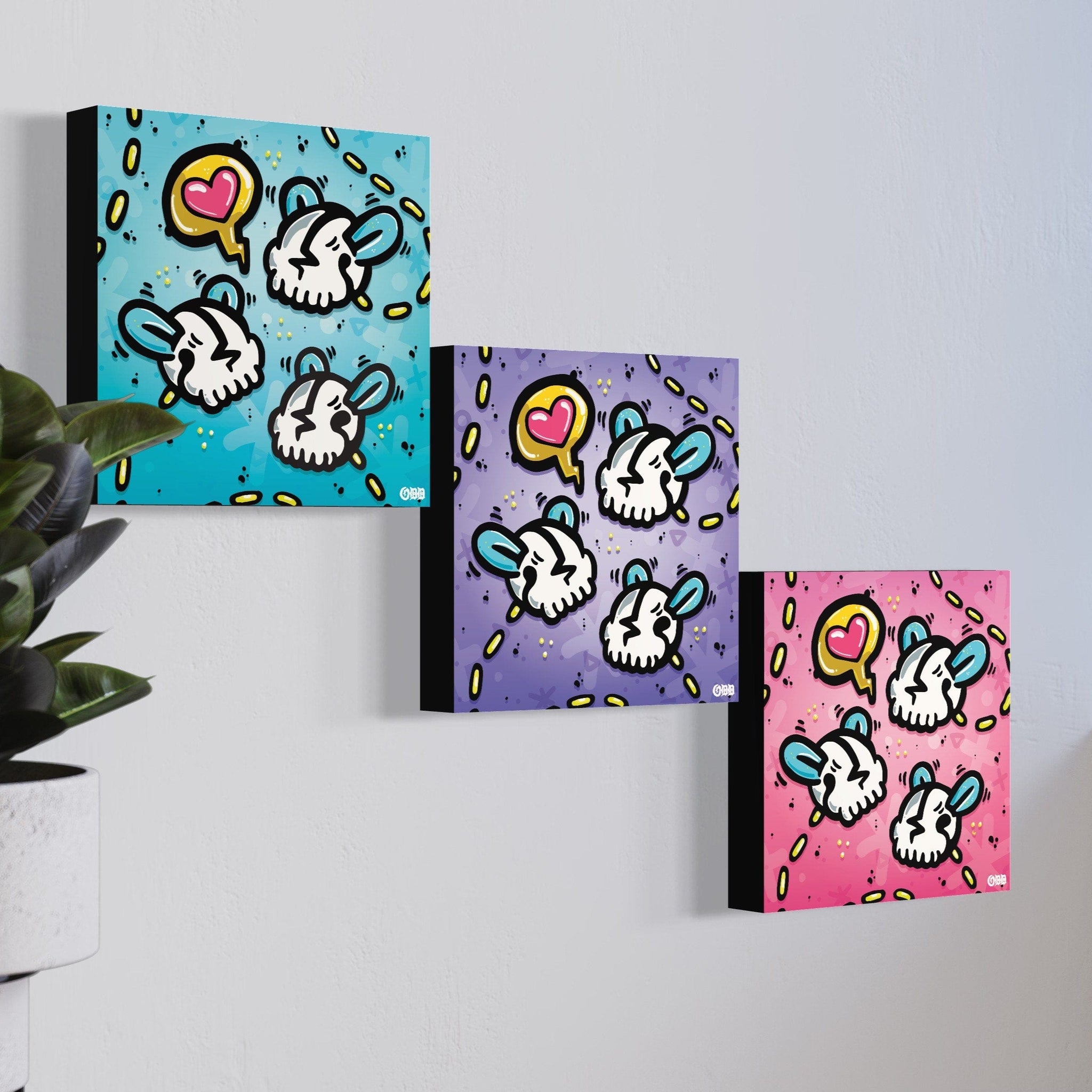 The Fooligans 'Pink' Limited Release 12x12 Single Canvas Print by Oddgrass x IamRetro