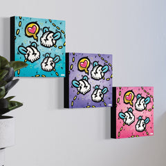 The Fooligans 'Pink' Limited Release 12x12 Single Canvas Print by Oddgrass x IamRetro